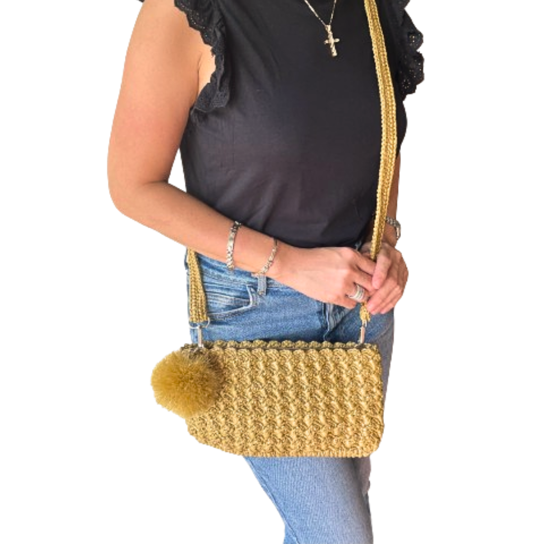 VEYDA Crocheted Clutch/Wristlet/Sling | Premium Straw Bag