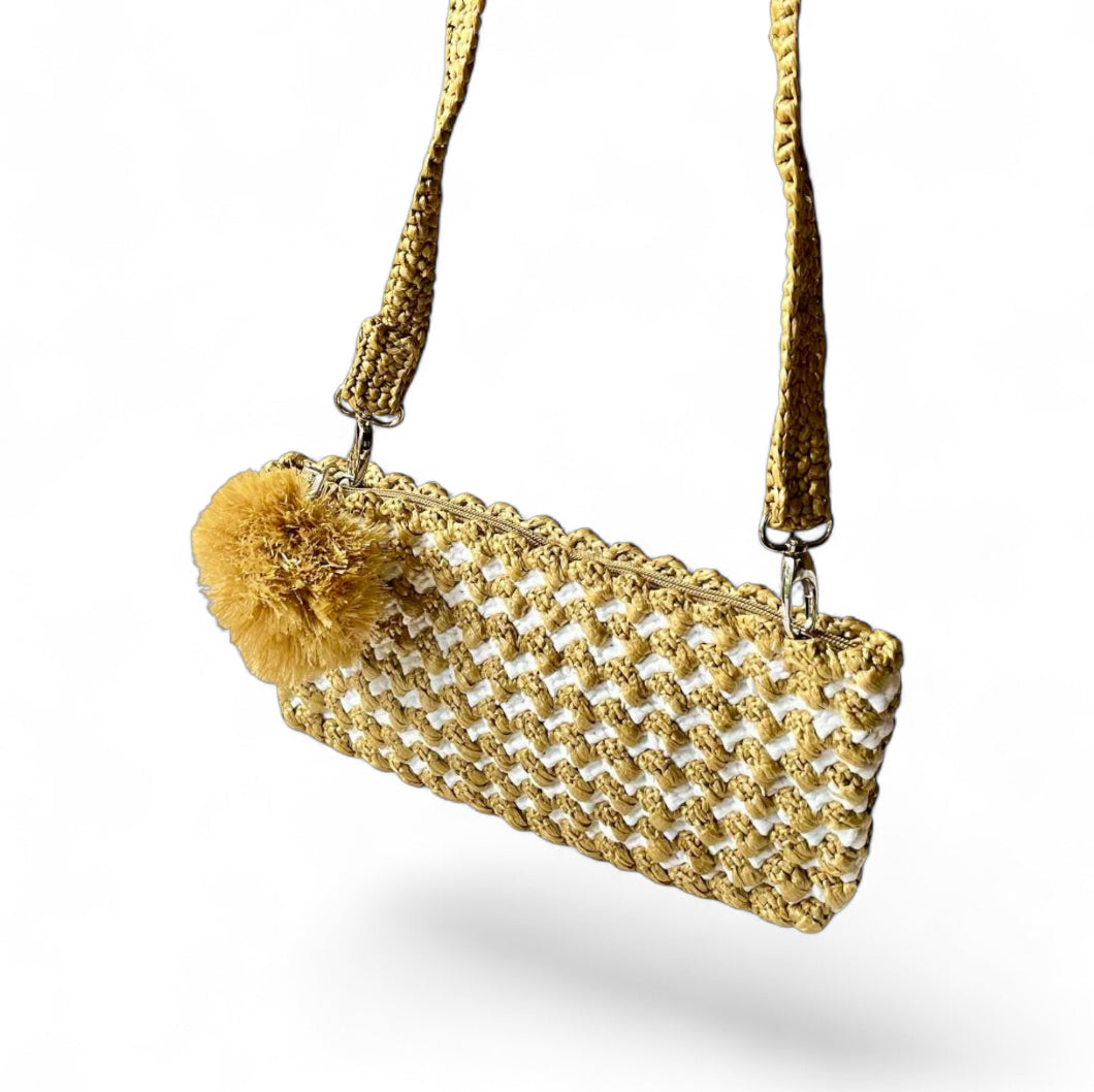 VEYDA Crocheted Clutch/Wristlet/Sling | Premium Straw Bag