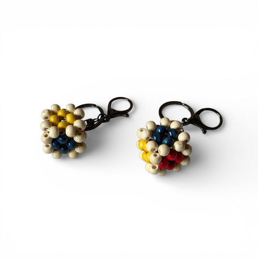 Ball/Cubes Beaded Bag Charms and Keychains | Wooden Beads Accessory