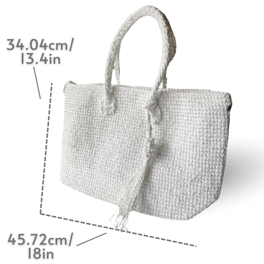 IVANNA Striped Beach Tote | Premium Straw Bag