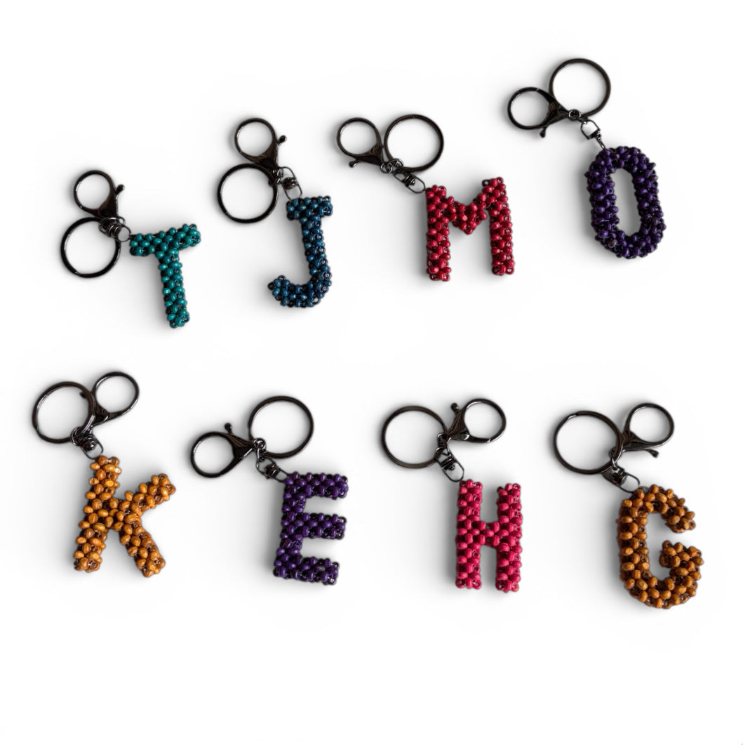 Letter Charms and Keychains | Wooden Beads Accessory