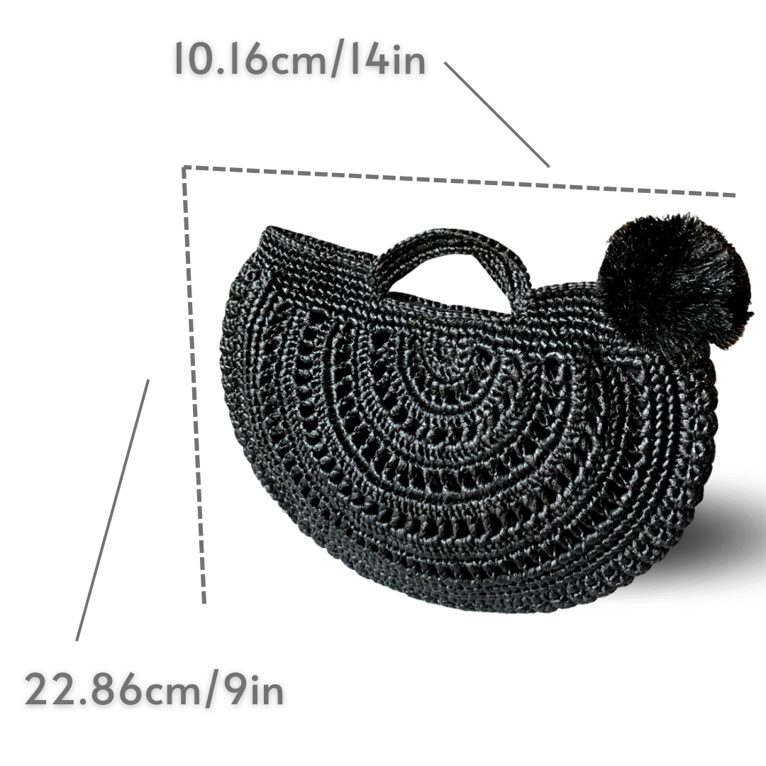 OLIVIA Handmade Half-Moon Crossbody Bag | Premium Straw Bag