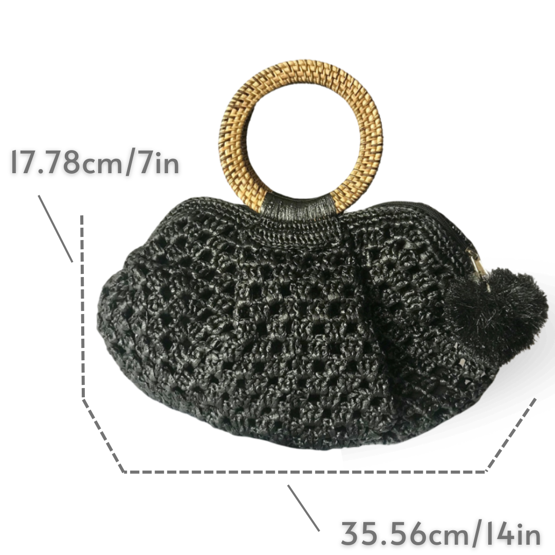 PEPITA Handwoven Nito-Vine Handles Handbag | Premium Straw Bag
