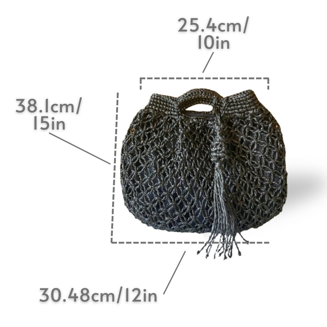 ROCIA Handwoven Macrame Sling | Premium Soft Straw Bag