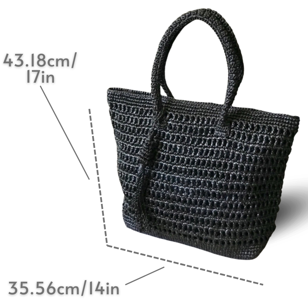 SAVANNAH Zip Top Travel Tote Bag | Premium Straw Bag