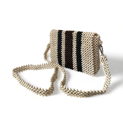 RAYA LINES Convertible Beaded Clutch/Sling/Shoulder bag | Wooden Beads Collection
