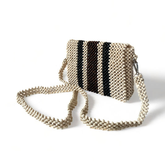 RAYA LINES Convertible Beaded Clutch/Sling/Shoulder bag | Wooden Beads Collection