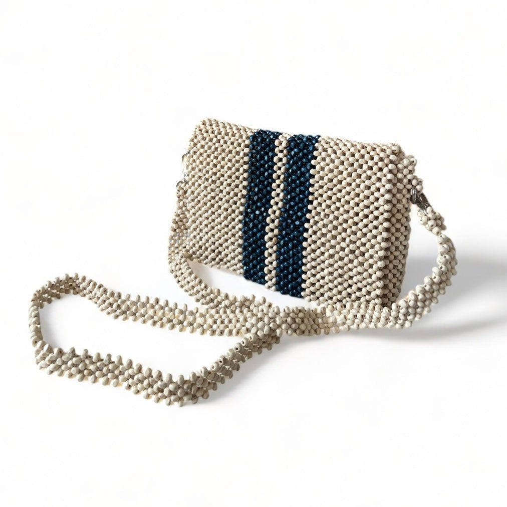 RAYA LINES Convertible Beaded Clutch/Sling/Shoulder bag | Wooden Beads Collection
