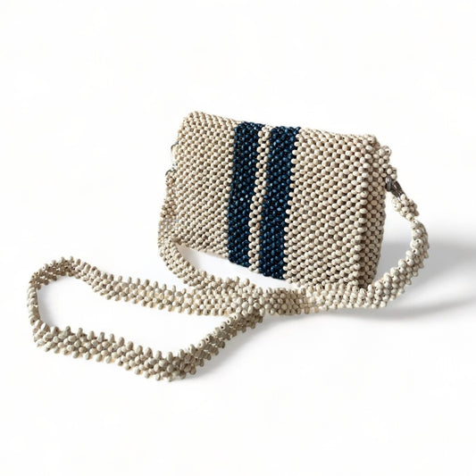 RAYA LINES Convertible Beaded Clutch/Sling/Shoulder bag | Wooden Beads Collection