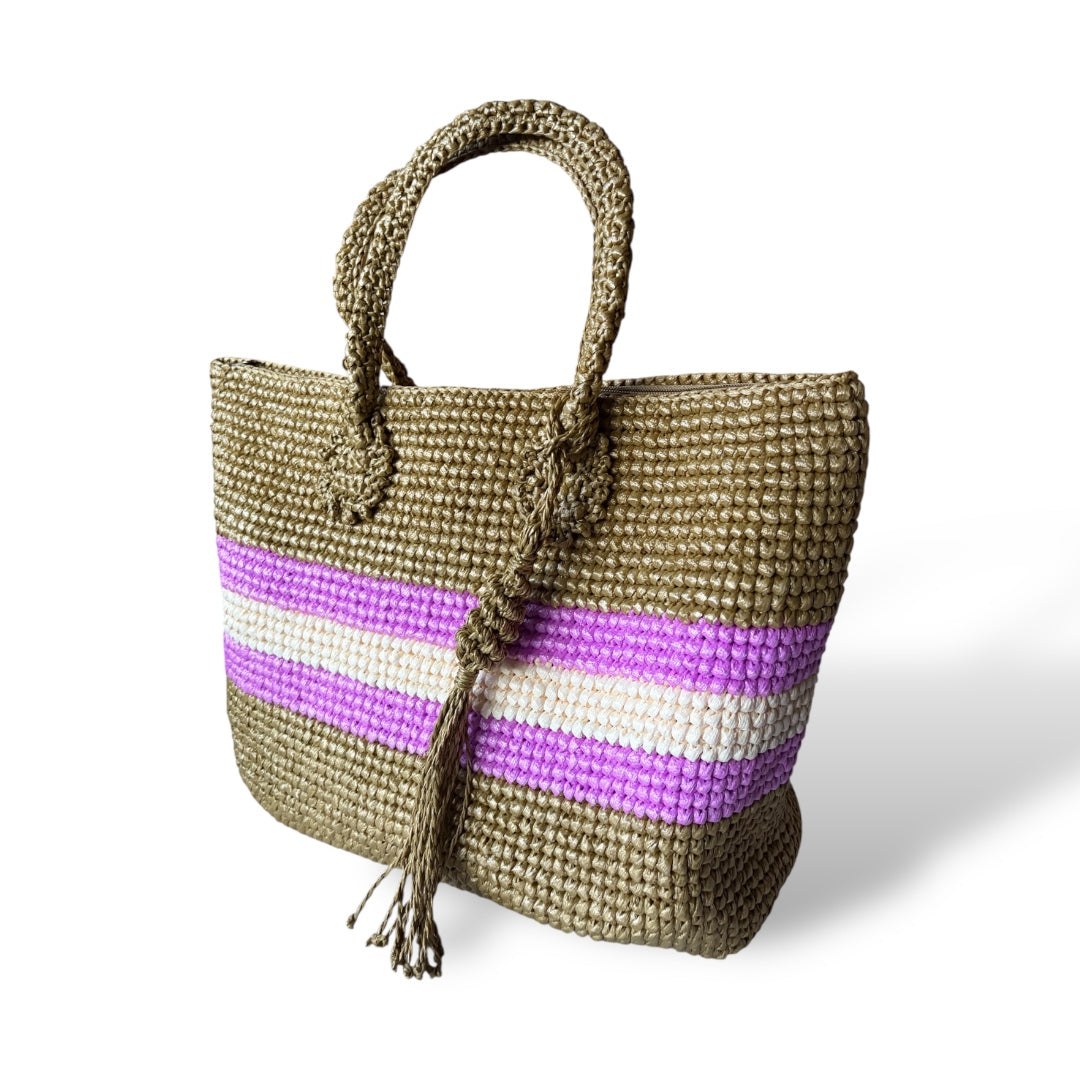 Ivanna, Zip Tote | Premium Straw Bag