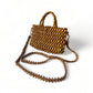 AMARA Beaded Handbag with Detachable Sling | Wooden Beads Collection