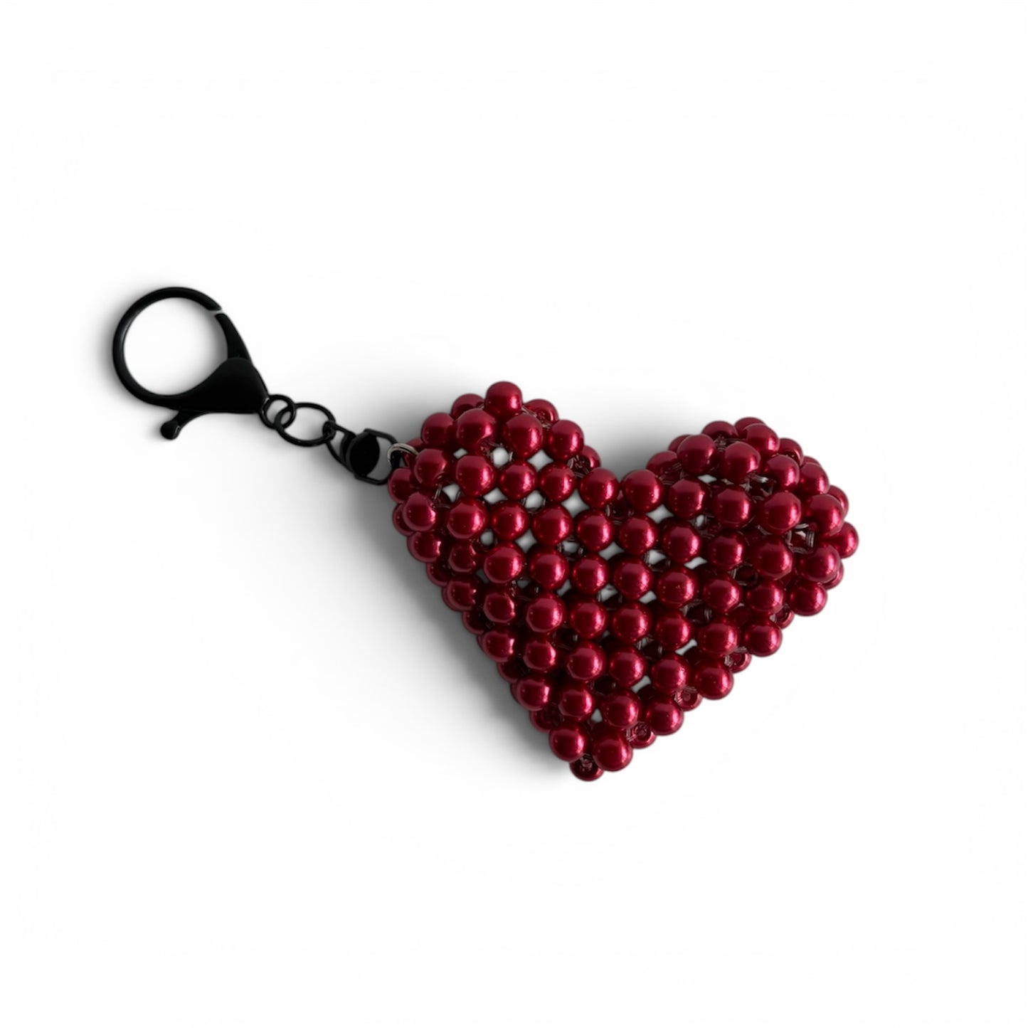 ADORA Beaded Pearl Heart Bag Charms and Keychains | Wooden Beads Accessory