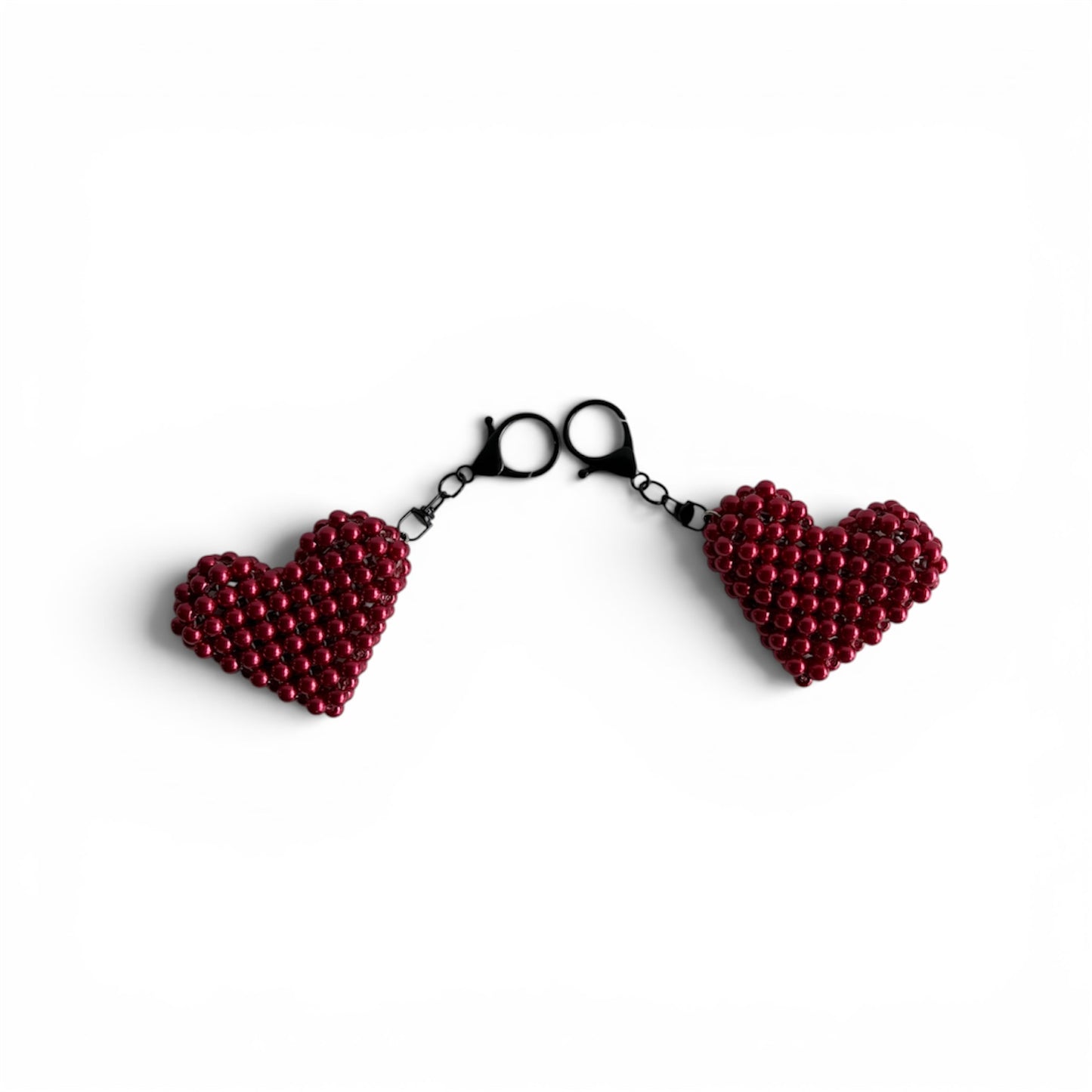 ADORA Beaded Pearl Heart Bag Charms and Keychains | Wooden Beads Accessory