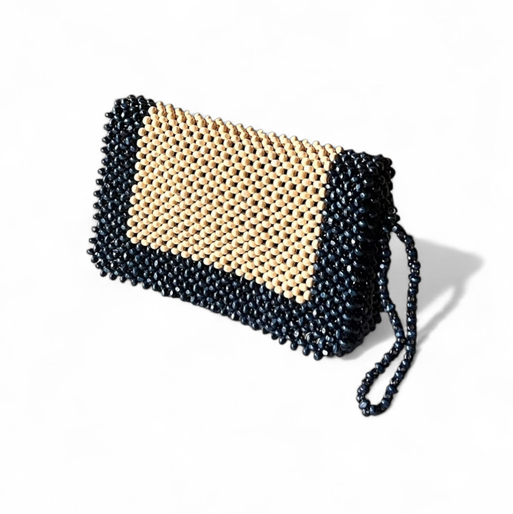 ALORA Beaded Shoulder bag/Wristlet/Clutch | Wooden Beads Collection