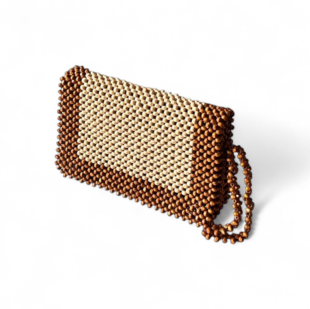 ALORA Beaded Shoulder bag/Wristlet/Clutch | Wooden Beads Collection