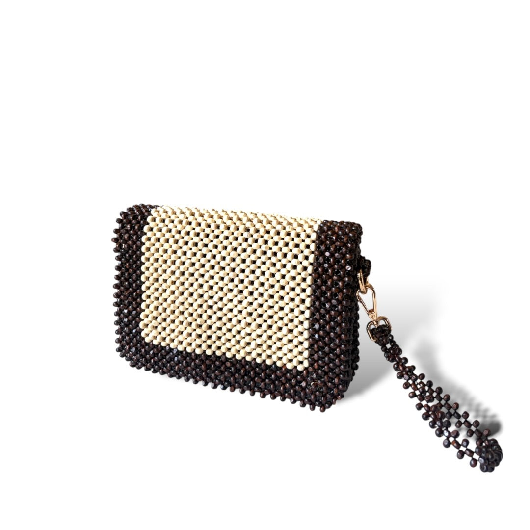 ALORA Beaded Shoulder bag/Wristlet/Clutch | Wooden Beads Collection