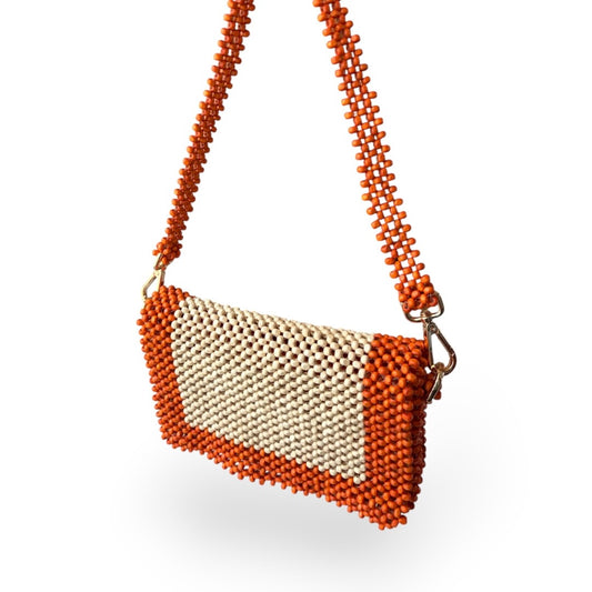 ALORA Beaded Wristlet/Wallet/Clutch | Wooden Beads Collection
