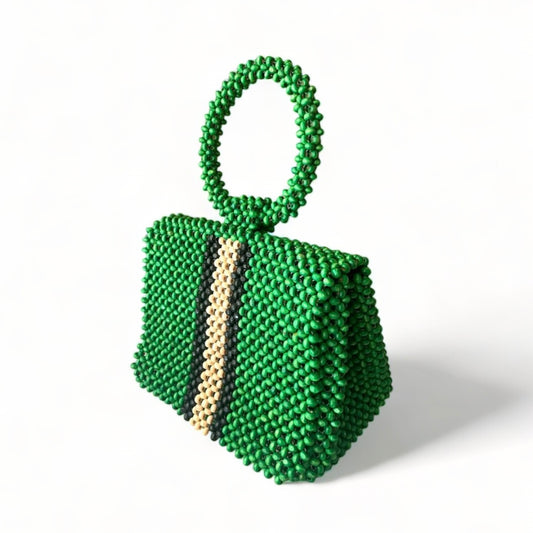 BEATRIZ Beaded Bag for Gala | Wooden Beads Collection