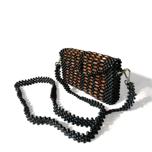 BIANCA Versatile Beaded Mini-Clutch/Wallet/Sling | Wooden Bead Bags
