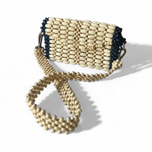 BIANCA Versatile Beaded Mini-Clutch/Wallet/Sling | Wooden Bead Bags