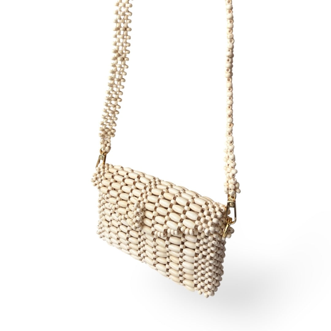 BIANCA Versatile Beaded Mini-Clutch/Wallet/Sling | Wooden Bead Bags