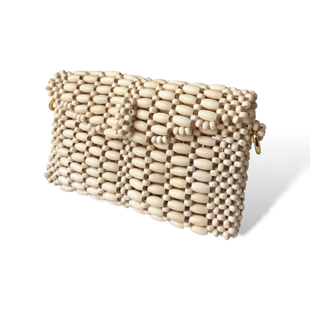 BIANCA Versatile Beaded Mini-Clutch/Wallet/Sling | Wooden Bead Bags