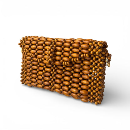 BIANCA Versatile Beaded Mini-Clutch/Wallet/Sling | Wooden Bead Bags