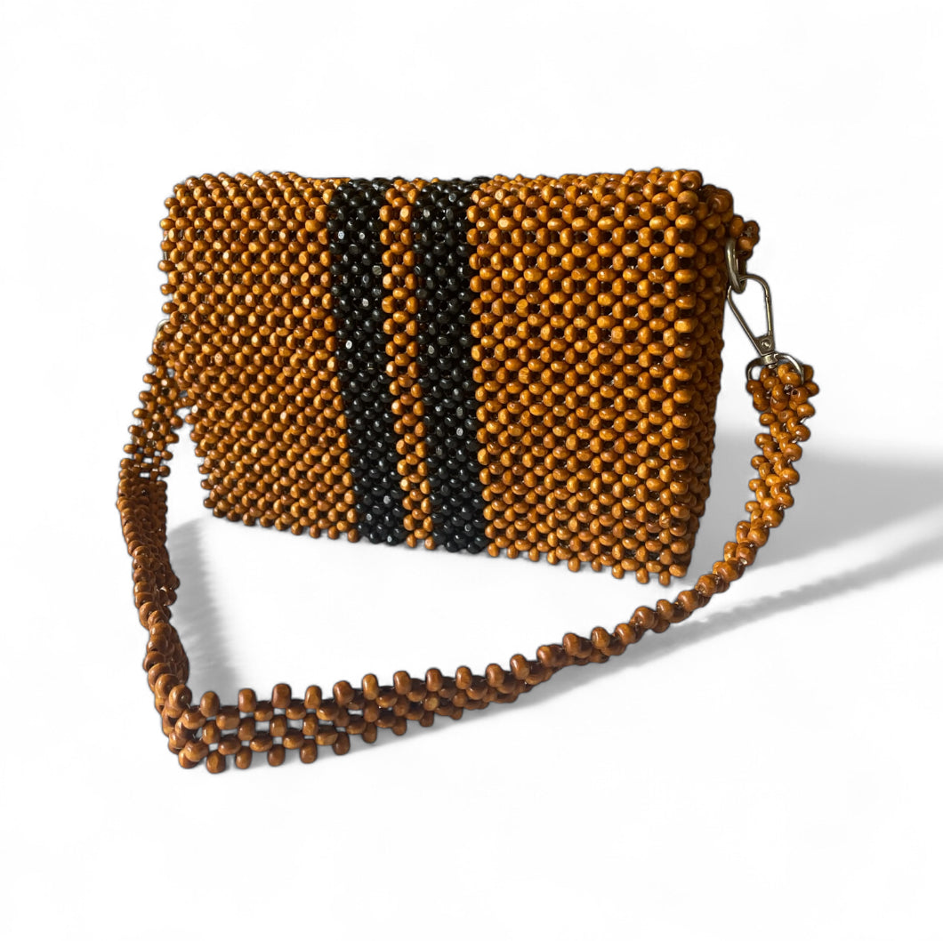 RAYA LINES Convertible Beaded Clutch/Sling/Shoulder bag | Wooden Beads Collection