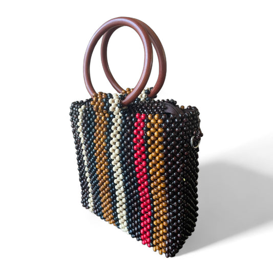 CAMILA Multicolor Beaded Handbag | Wooden Beads Collection