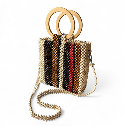 CAMILA Multicolor Beaded Handbag | Wooden Beads Collection