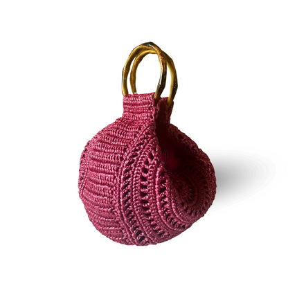 EVITA Crocheted Moon Bag with Shoulder Strap | Premium Straw Bag