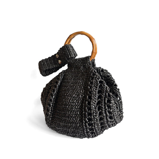 EVITA Crocheted Moon Bag with Shoulder Strap | Premium Straw Bag