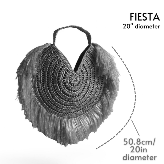 FIESTA Custom Handmade Shoulder Bag with Fringes | Premium Straw Bag