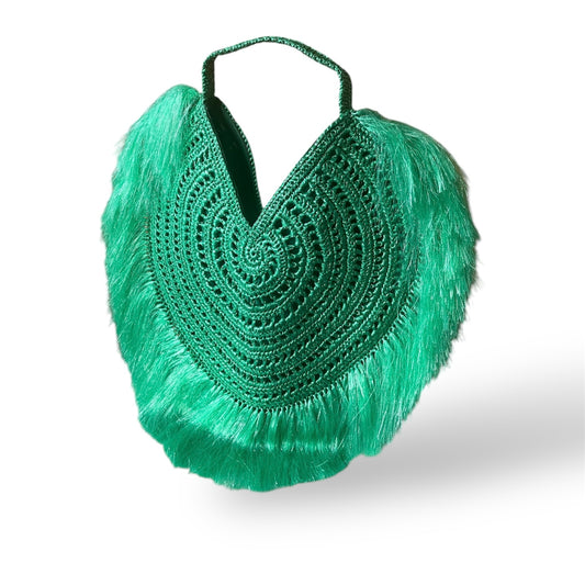 FIESTA Custom Handmade Shoulder Bag with Fringes | Premium Straw Bag