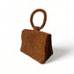The Beatriz Beaded Handbag without O-ring Handle in Washed Brown color.