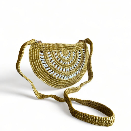 TIARA Handwoven Convertible Clutch/Wristlet/Sling | Premium Straw Bag