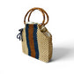 HANNAH Handbag with Natural Bamboo Handles | Wooden Beads Collection
