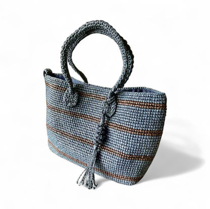 IVANNA Striped Beach Tote | Premium Straw Bag