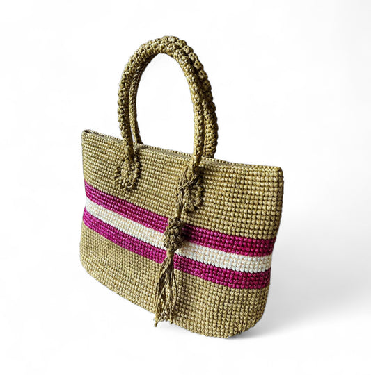 Ivanna, Zip Tote | Premium Straw Bag