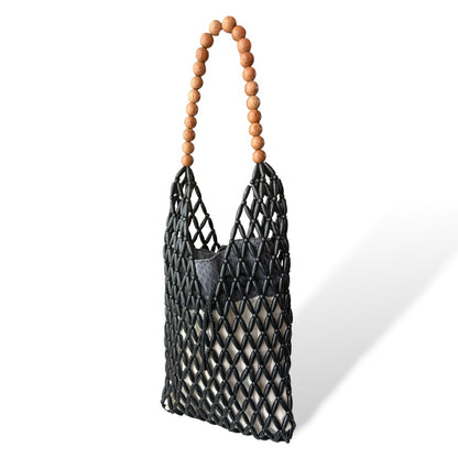 LUCIA 2.0 Beaded Bohemian Tote Bag | Wooden Beads Collection