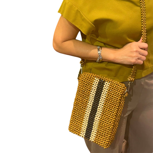 MENSAJERA Beaded Versatile Sling Bag | Wooden Beads Collection