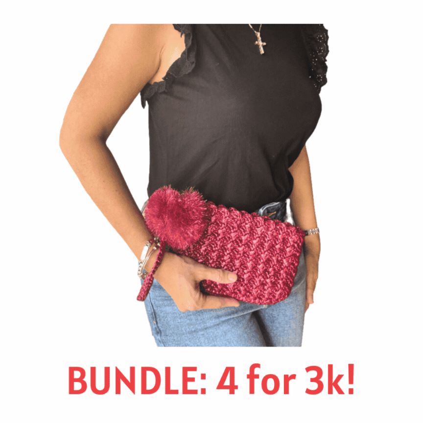 MONEDA Handmade Pouch with Wristlet | Premium Straw Bag