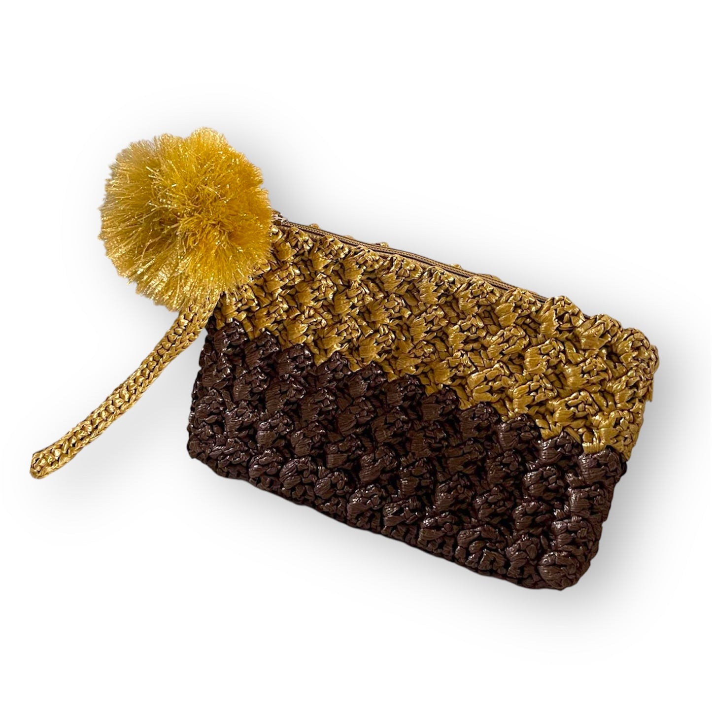 MONEDA Handmade Pouch with Wristlet | Premium Straw Bag