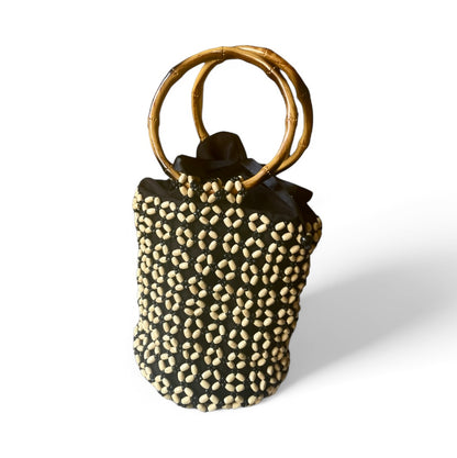 MONICA Beaded Bucket Bag | Wooden Beads Collection