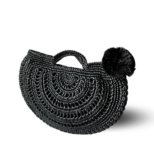 OLIVIA Handmade Half-Moon Crossbody Bag | Premium Straw Bag