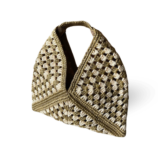 RAFAELA CHECKERED - Handmade Hobo Travel Bag | Premium Straw Bag