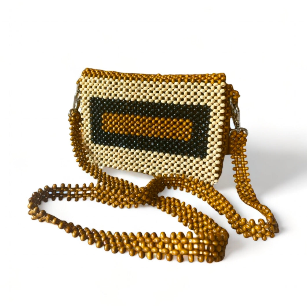 RAYA Convertible Beaded Clutch/Sling/Shoulder bag | Wooden Beads Collection