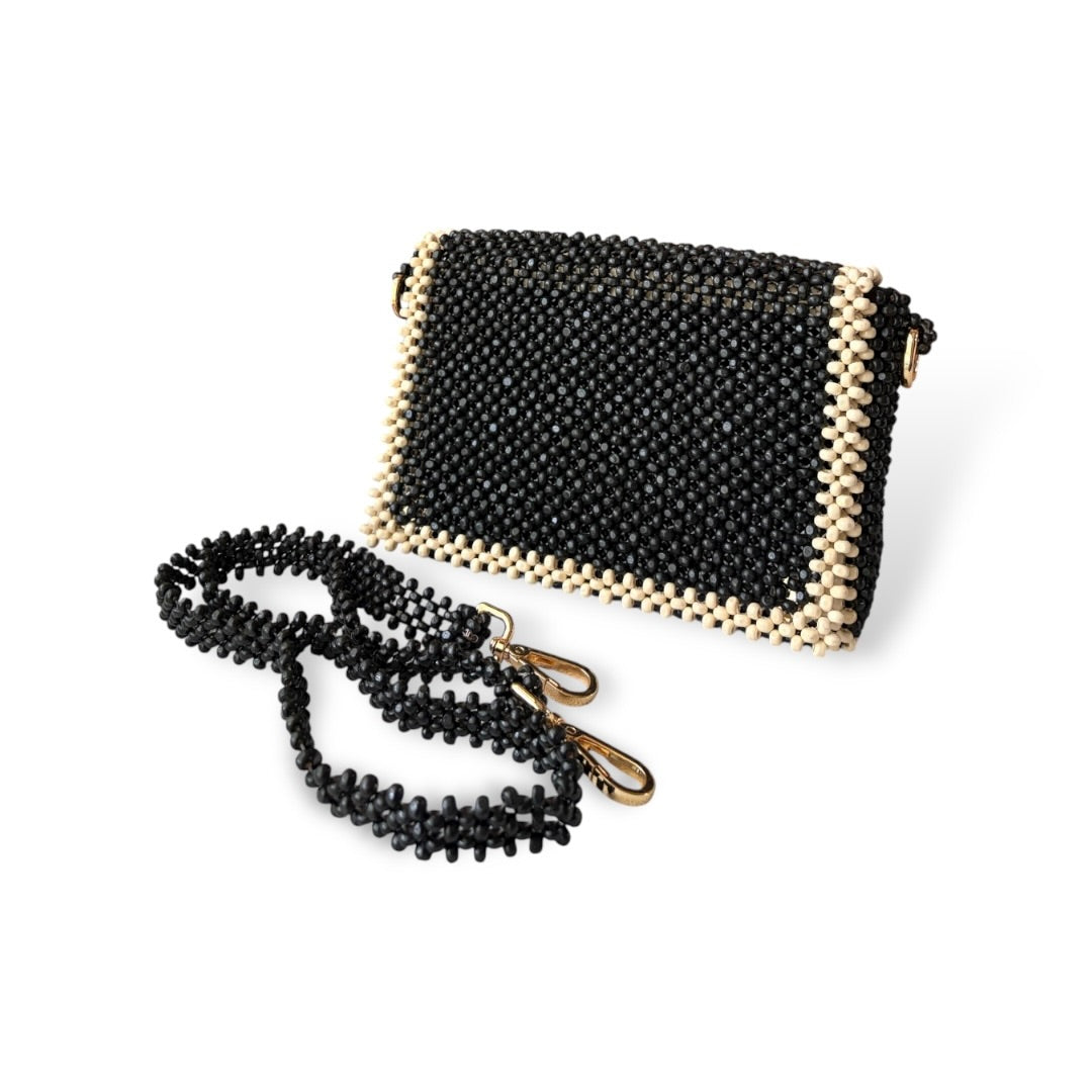 RAYA Convertible Beaded Clutch/Sling/Shoulder bag | Wooden Beads Collection