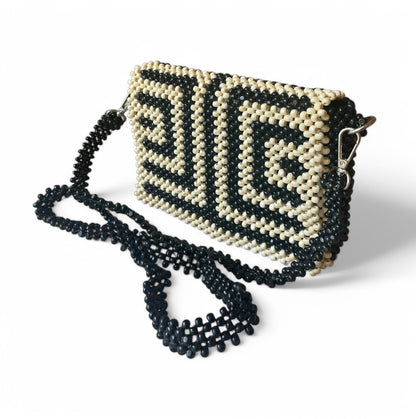 RAYA MAZE Convertible Beaded Clutch/Sling/Shoulder bag | Wooden Beads Collection