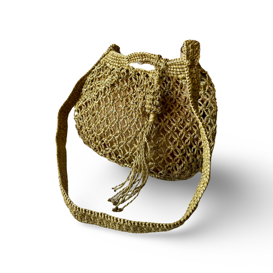 ROCIA Handwoven Macrame Sling | Premium Soft Straw Bag
